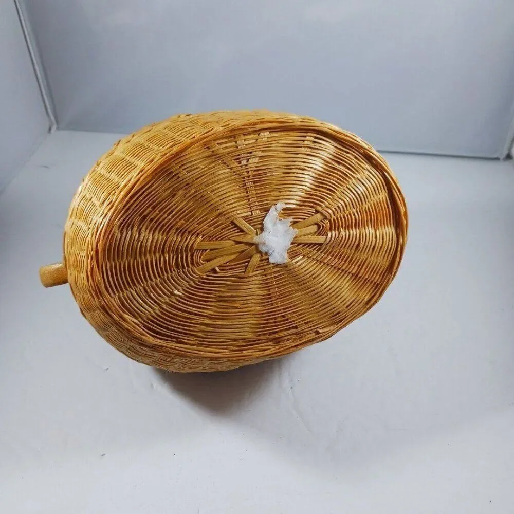 Vintage Wicker Basket-Rabbit Missing Eyes